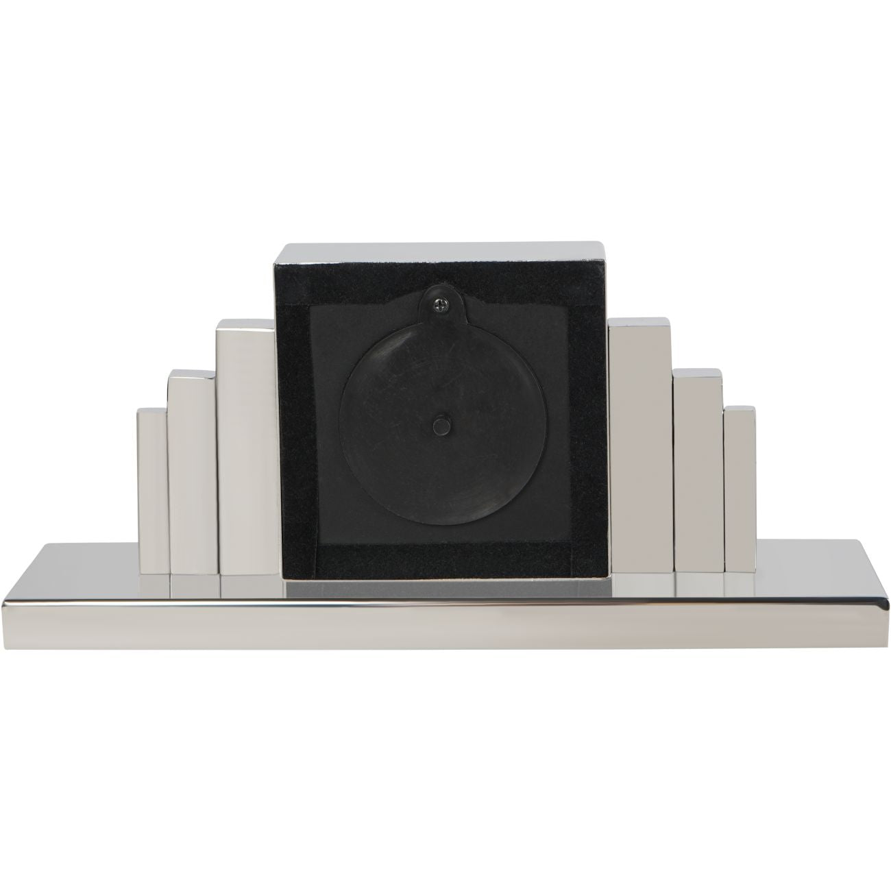 Plaza Nickel & White Tiered Mantel Clock